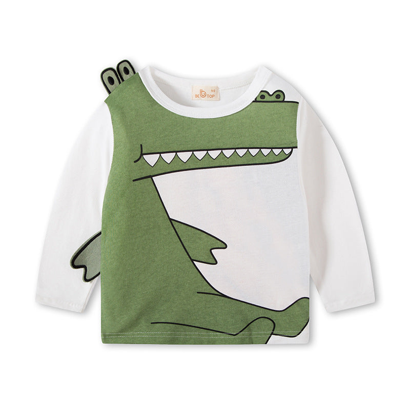 Kids 3D Character Applique Long-Sleeve T-Shirt