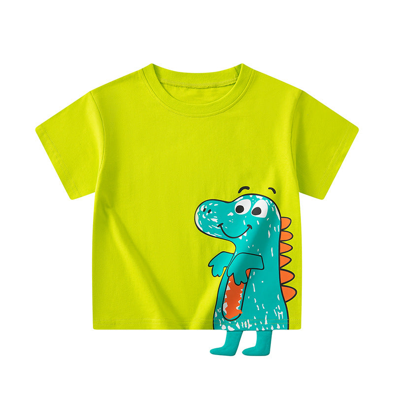 Kids Cute Dinosaur Graphic Short-Sleeve T-Shirt