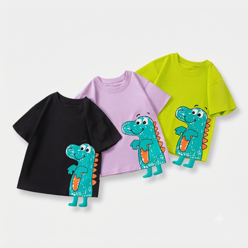 Kids Cute Dinosaur Graphic Short-Sleeve T-Shirt