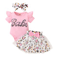 Cute Leopard Print "Babe" Ruffle Sleeve Baby Bodysuit & Headband Set