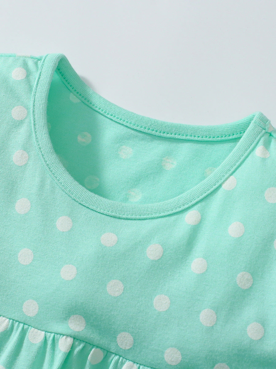 Safari Animal Polka Dot Tunic and Denim Shorts Set