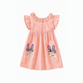 Girls'Bunny Pocket Peach Dress
