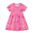 Girls' Vibrant Butterfly Print Pink T-Shirt