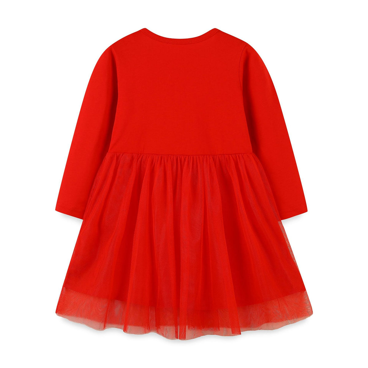 Girls' Embroidered Birds & Flowers Red Dress