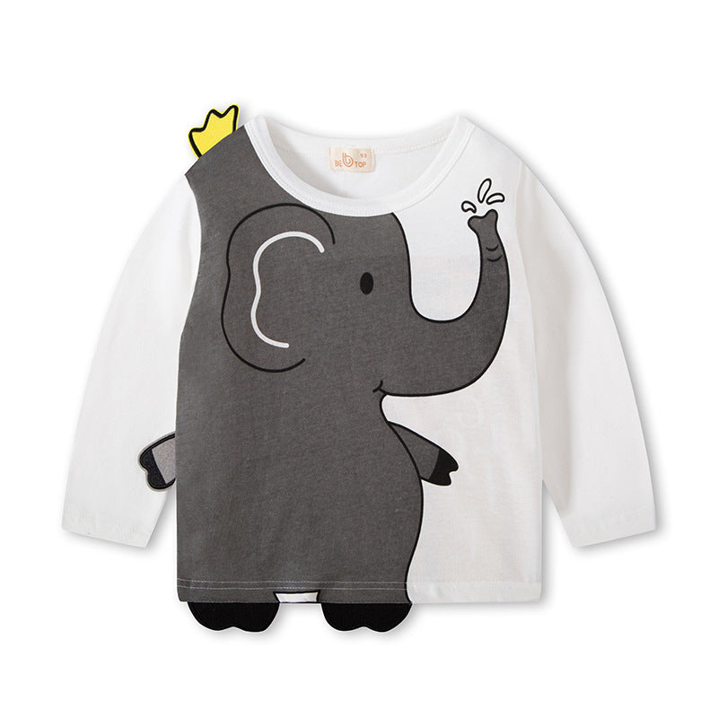 Kids 3D Character Applique Long-Sleeve T-Shirt