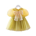 Sunshine Bow Puff Sleeve Tulle Toddler Dress