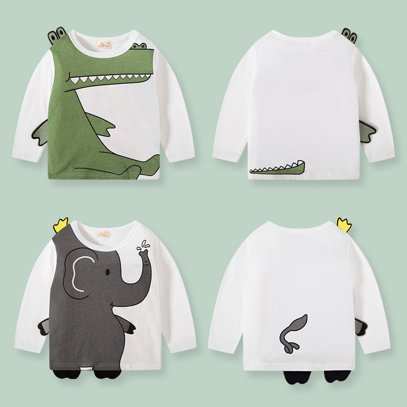 Kids 3D Character Applique Long-Sleeve T-Shirt