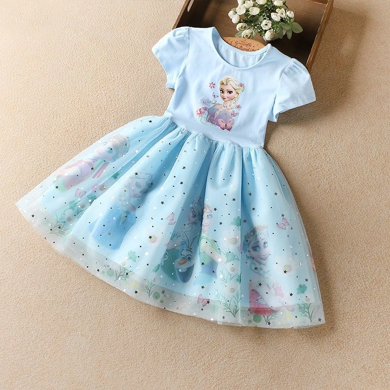 Magical Princess Tulle Party Dress (Blue & Pink)