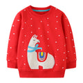 Festive Applique Red Long-Sleeve Sweatshirt
