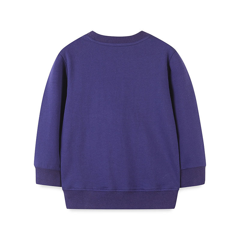 Deep Purple Owl Appliqué Sweatshirt for Kids