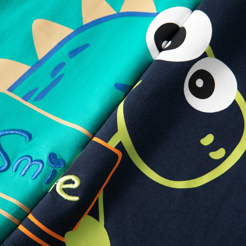 Kids Cute Dinosaur "Smile" Graphic Short-Sleeve T-Shirt