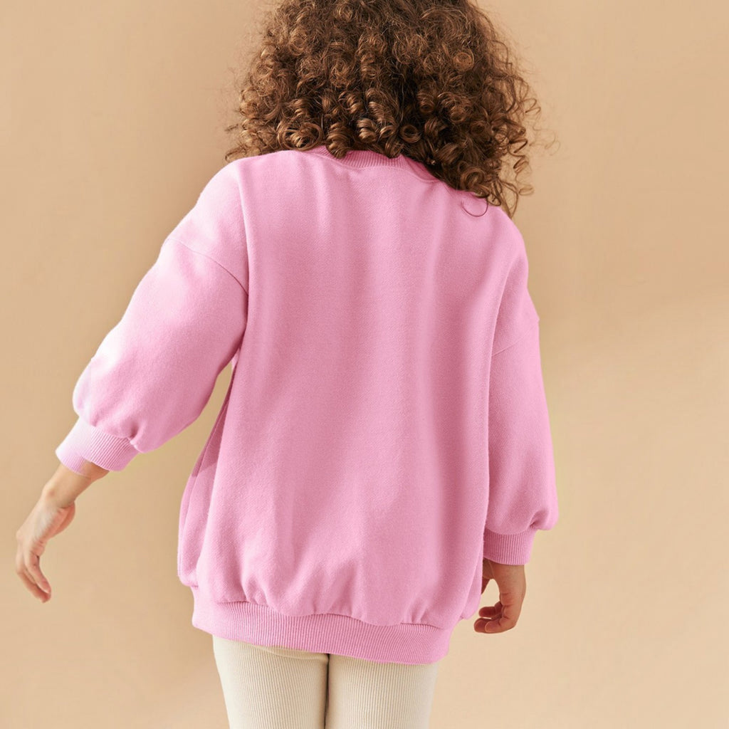 Girls' Hearts Pink Sweatshirt & Flare Pants Set