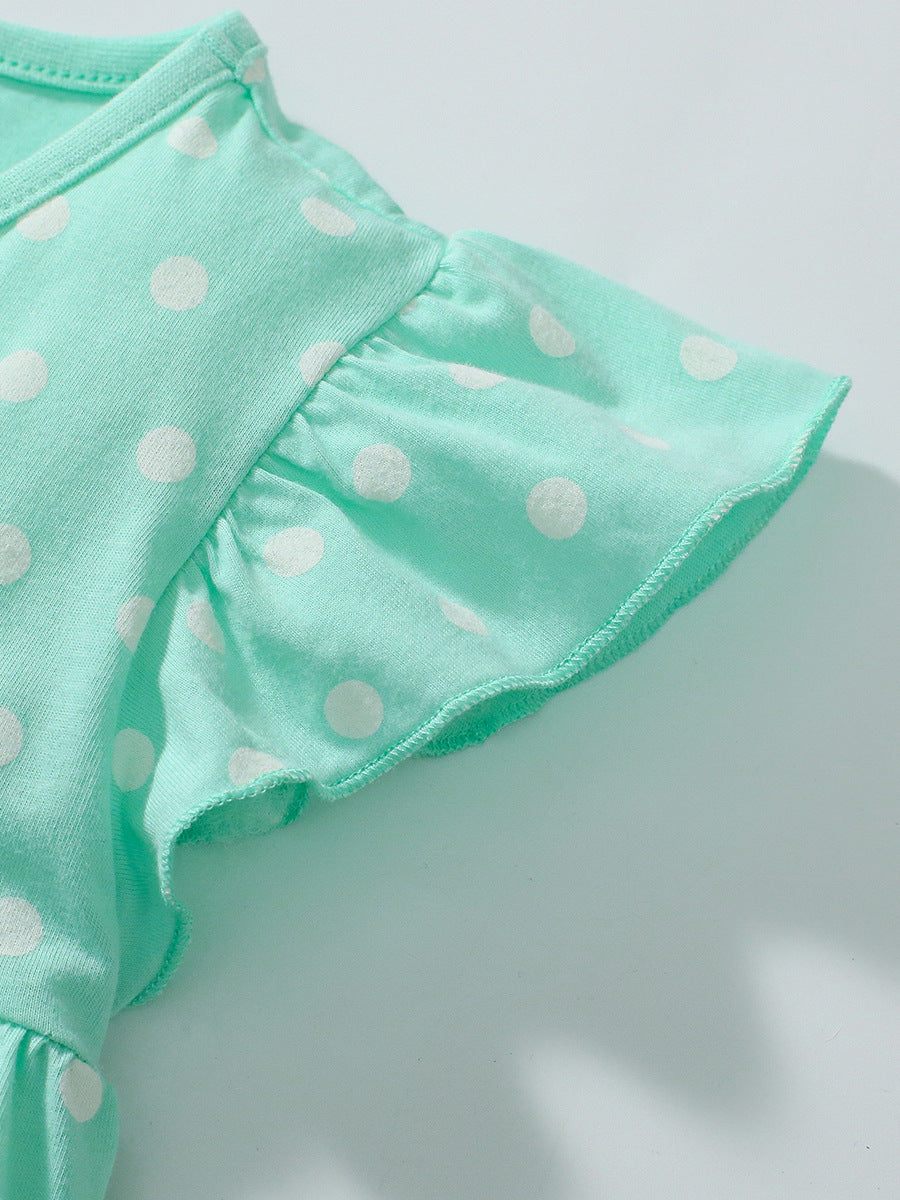 Safari Animal Polka Dot Tunic and Denim Shorts Set